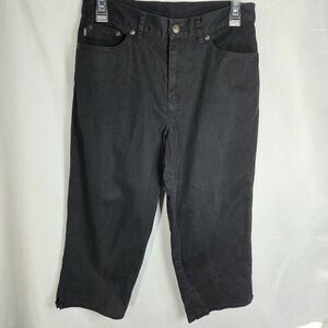 Lauren Jeans Co Ralph Lauren Petite 100% Cotton Black Capri Jeans Size 6P